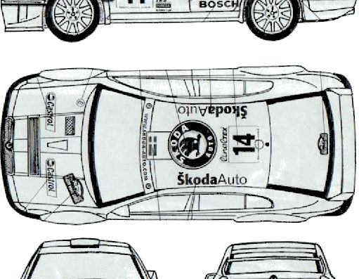 Skoda Octavia WRC EVO 2 - Шкода - чертежи, габариты, рисунки автомобиля
