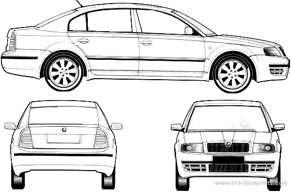 Skoda Superb (2004) - Skoda - drawings, dimensions, pictures of the car
