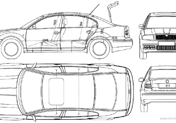 Skoda Superb (2005) - Skoda - drawings, dimensions, pictures of the car