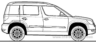 Skoda Yeti 2.0 TDI 140 (2009) - Шкода - чертежи, габариты, рисунки автомобиля