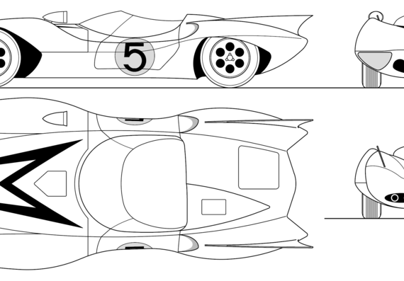 Speed Racer Mach 5 - Разные автомобили - чертежи, габариты, рисунки автомобиля
