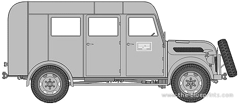 Steyr 1500A Omnibus - Штайер - чертежи, габариты, рисунки автомобиля