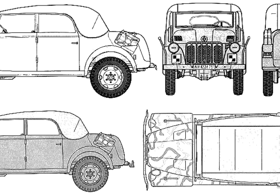 Steyr Type 1500A Kommandeurwagen (1944) - Штайер - чертежи, габариты, рисунки автомобиля