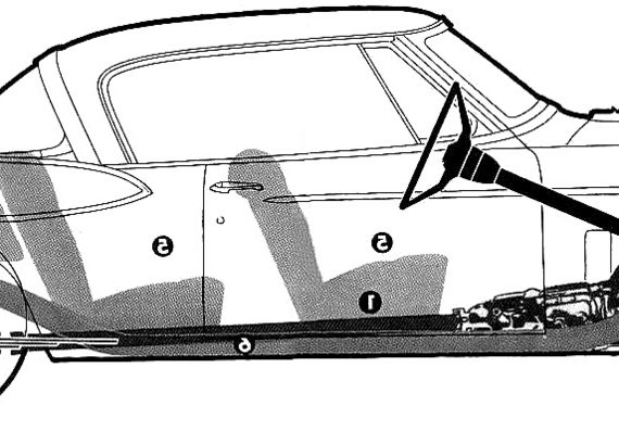 Studabaker Hawk (1957) - Студебеккер - чертежи, габариты, рисунки автомобиля