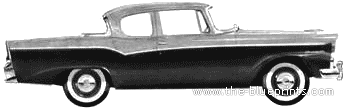 Studebaker Champion 6 2-Door Sedan (1956) - Студебеккер - чертежи, габариты, рисунки автомобиля