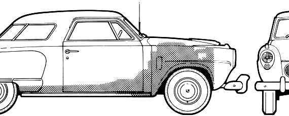 Studebaker Commander Starlight Coupe V8 (1951) - Studebecker - drawings, dimensions, pictures of the car