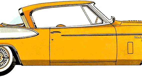 Studebaker Golden Hawk (1957) - Студебеккер - чертежи, габариты, рисунки автомобиля