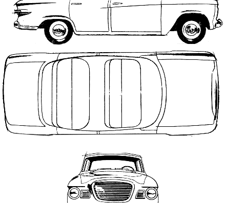 Studebaker Lark (1959) - Студебеккер - чертежи, габариты, рисунки автомобиля