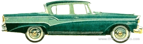 Studebaker President Classic Sedan (1956) - Студебеккер - чертежи, габариты, рисунки автомобиля