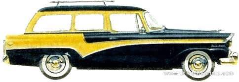 Studebaker President Pinehurst Station Wagon (1956) - Студебеккер - чертежи, габариты, рисунки автомобиля