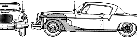 Studebaker Skyhawk V8 (1956) - Студебеккер - чертежи, габариты, рисунки автомобиля