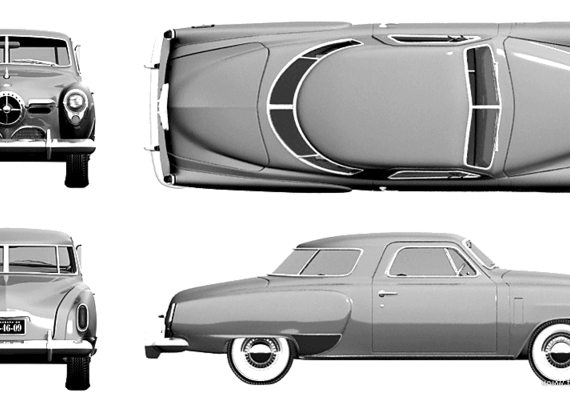 Studebaker Starlight Coupe (1950) - Студебеккер - чертежи, габариты, рисунки автомобиля