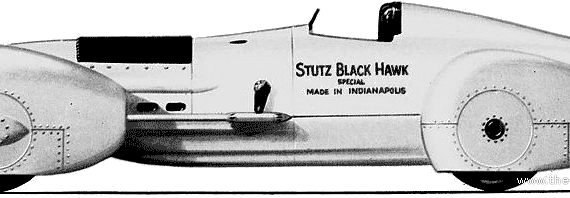 Stutz Black Hawk Land Speed ​ ​ Rekord Car (1928) - Various cars - drawings, dimensions, pictures of the car