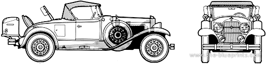 Stutz Custom President Eight FH Convertible Coupe (1930) - Разные автомобили - чертежи, габариты, рисунки автомобиля