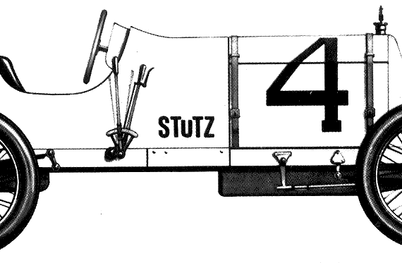 Stutz Indy 500 (1915) - Разные автомобили - чертежи, габариты, рисунки автомобиля