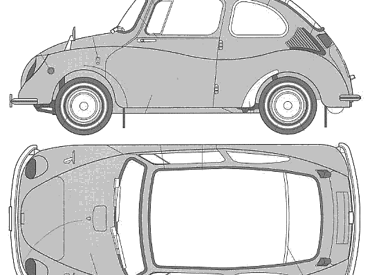 Subaru 360 Deluxe K111 - Subaru - drawings, dimensions, pictures of the car