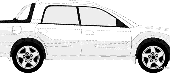 Subaru Baha (2003) - Субару - чертежи, габариты, рисунки автомобиля