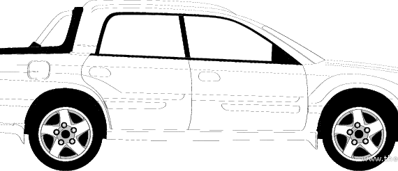 Subaru Baja (2004) - Субару - чертежи, габариты, рисунки автомобиля
