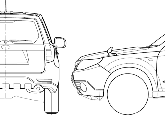 Subaru Forester II (2008) - Субару - чертежи, габариты, рисунки автомобиля