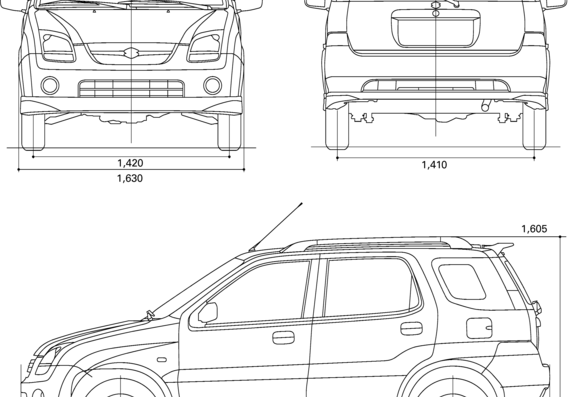 Subaru G3X Justice 5-Door - Subaru - drawings, dimensions, pictures of the car