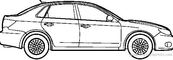 Subaru Impreza 4-Door (2008) - Субару - чертежи, габариты, рисунки автомобиля