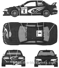 Subaru Impreza WRC Monte Carlo (1999) - Субару - чертежи, габариты, рисунки автомобиля