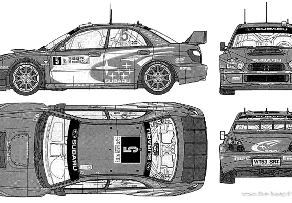 Subaru Impreza WRC Montecarlo (2005) - Субару - чертежи, габариты, рисунки автомобиля