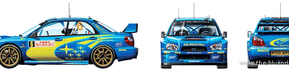 Subaru Impreza WRX (2005) - Субару - чертежи, габариты, рисунки автомобиля