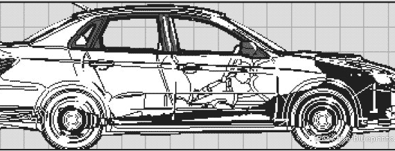Subaru Impreza WRX (2009) - Субару - чертежи, габариты, рисунки автомобиля