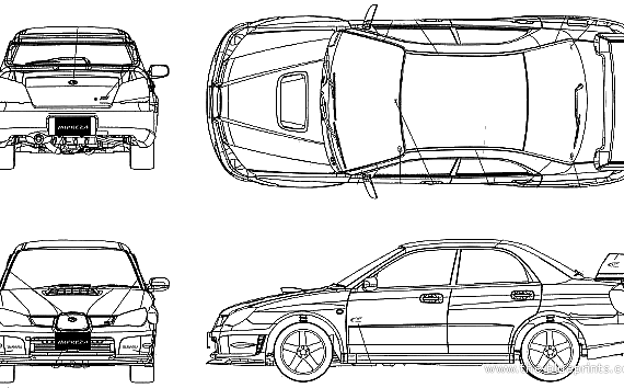 Subaru Impreza WRX WR Limited - Субару - чертежи, габариты, рисунки автомобиля
