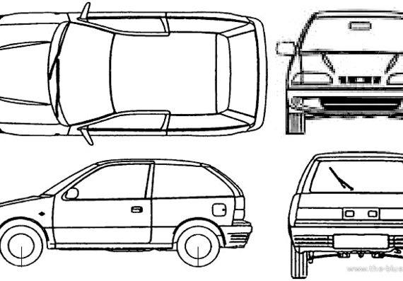 Subaru Justy 3-Door AWD (2002) - Subaru - drawings, dimensions, pictures of the car