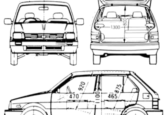 Subaru Justy 5-Door AWD (1987) - Subaru - drawings, dimensions, pictures of the car