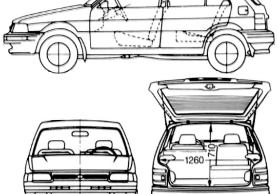 Subaru Justy 5-Door AWD (1992) - Subaru - drawings, dimensions, pictures of the car