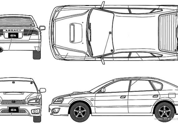 Subaru Legacy B4 RSK - Субару - чертежи, габариты, рисунки автомобиля