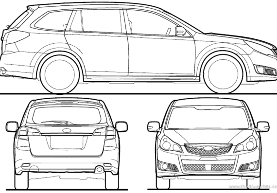 Subaru Legacy B4 S4 Touring Wagon (2009) - Subaru - drawings, dimensions, pictures of the car