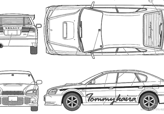 Subaru Legacy B4 Tommy Kaira - Субару - чертежи, габариты, рисунки автомобиля
