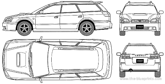 Subaru Legacy B4 Touring Wagon GT-B (2001) - Subaru - drawings, dimensions, pictures of the car