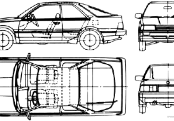 Subaru Leone Coupe 1800 (1988) - Субару - чертежи, габариты, рисунки автомобиля