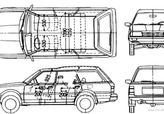 Subaru Leone Wagon 1600 (1986) - Субару - чертежи, габариты, рисунки автомобиля