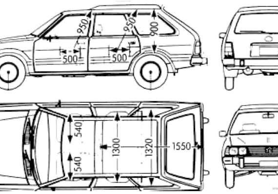 Subaru Leone Wagon High Roof 1800 (1983) - Субару - чертежи, габариты, рисунки автомобиля