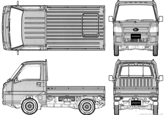 Subaru Sambar TC Super Charger Truck (2012) - Subaru - drawings, dimensions, pictures of the car