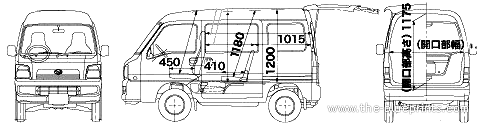 Subaru Sambar Van (2005) - Subaru - drawings, dimensions, pictures of the car