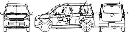 Subaru Stella (2006) - Субару - чертежи, габариты, рисунки автомобиля