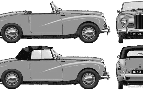 Sunbeam Alpine (1953) - Санбим - чертежи, габариты, рисунки автомобиля