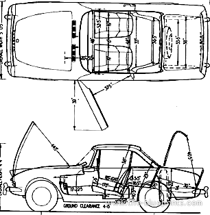 Sunbeam Alpine GT Series 3 (1963) - Санбим - чертежи, габариты, рисунки автомобиля