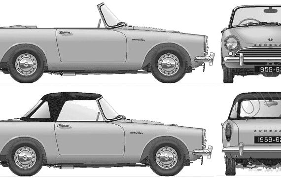 Sunbeam Alpine Mk.I (1960) - Санбим - чертежи, габариты, рисунки автомобиля