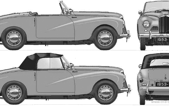 Sunbeam Alpine Sports (1953) - Sunbim - drawings, dimensions, pictures of the car
