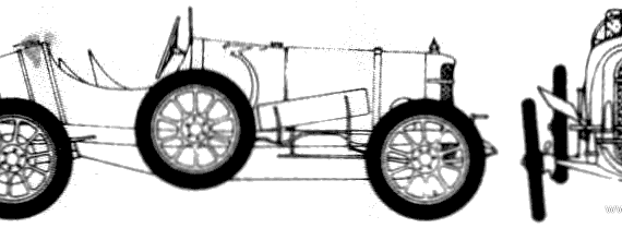 Sunbeam Coupe De LAuto (1912) - Санбим - чертежи, габариты, рисунки автомобиля