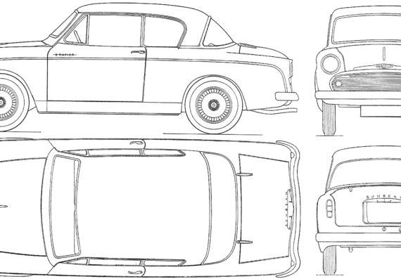 Sunbeam Rapier Mk.I (1956) - Sunbim - drawings, dimensions, pictures of the car
