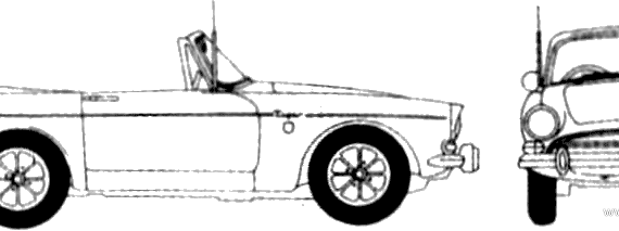 Sunbeam Tiger (1965) - Санбим - чертежи, габариты, рисунки автомобиля